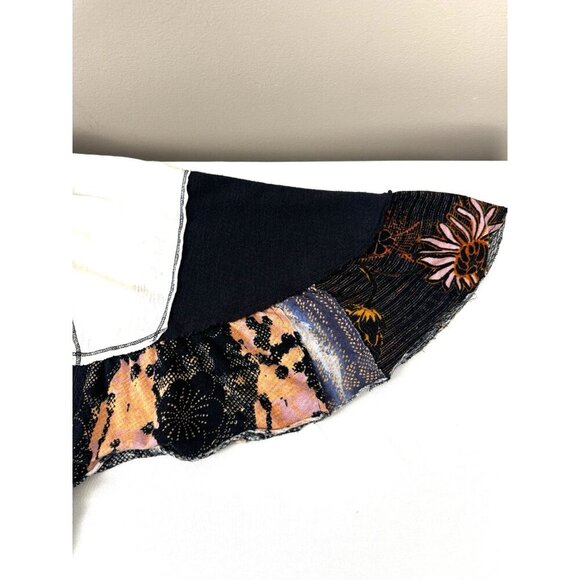 Boho XS Floral Butterfly Sleeve Top Oversized Festival Coastal Fairycore Bat - Picture 9 of 15